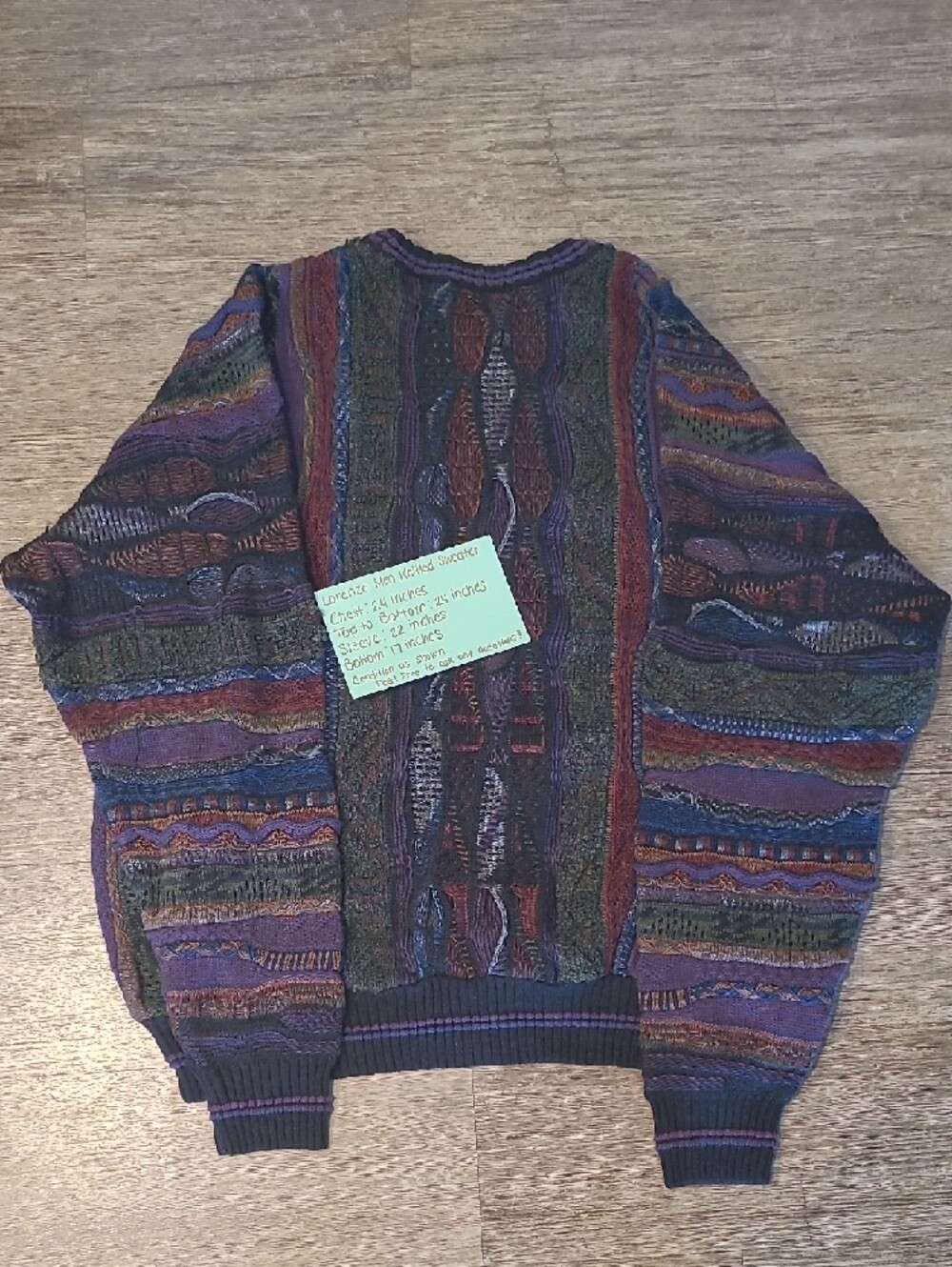 Lorenzo Multicolor Men's Crewneck Sweater — Vintage Grandpa - Picture 4 of 10